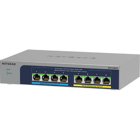 NETGEAR MS108UP No administrado 2.5G Ethernet (100/1000/2500) Energía sobre Ethernet (PoE) (1/4)