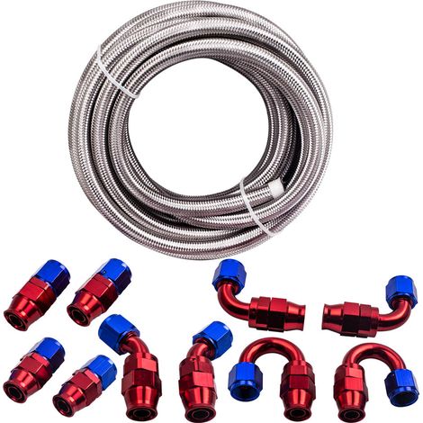 AN10 AN-10 6 Meters PTFE E85 Ethanol Oil Line Fuel Hose End Fittings Kit neuf (1/5)