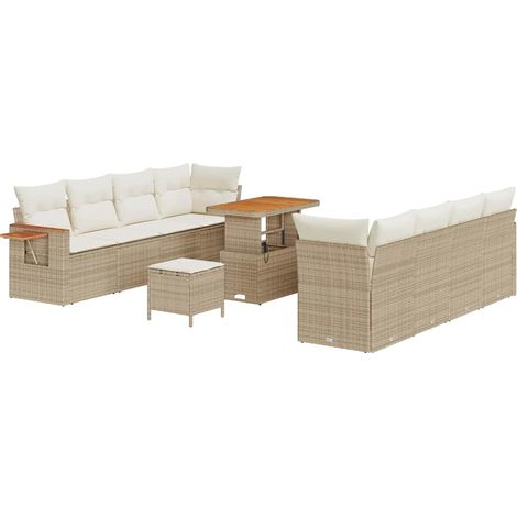 Maison Exclusive - Gartensofa-set mit Kissen 12 pcs Beige und Cre