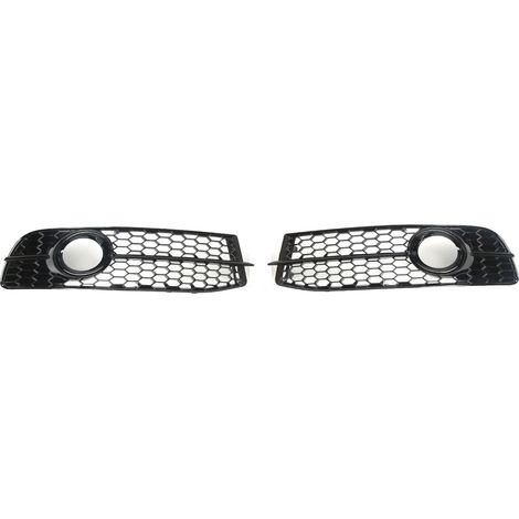 2x Feux Antibrouillard Avant Calandre Style Maille Noir Brillant Remplacement pour A6 C6 2008-2011 Paire (1/5)