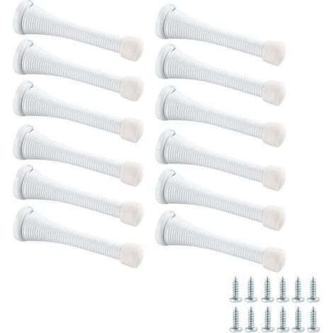12 pièces, avec vis, blanc, butée de porte à ressort, butée de porte manuelle anti-pincement pour porte supérieure de sécurité enfant, (1/4)