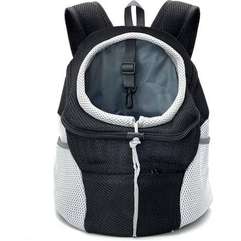 BRAVIX Sac à dos de transport pour chien, sac à dos confortable pour chien avec tête respirante et épaule rembourrée pour la marche, le vélo, la randonnée, le camping, l'extérieur
