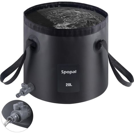 Collapsible Bucket, [with Tap - 20L Capacity] Portable, Multifunctional, Large Collapsible Fishing Bucket for Fishing, Camping, and Gardening