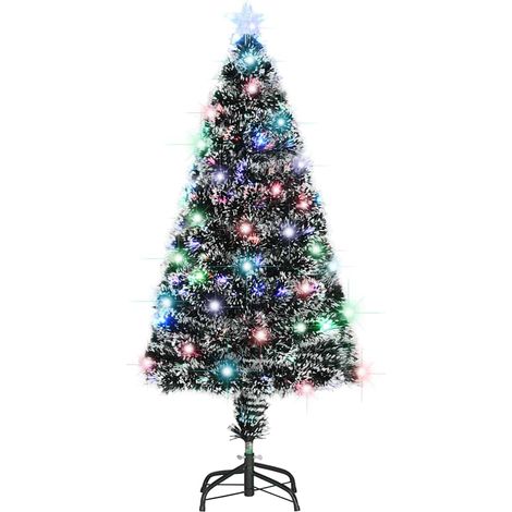 Arbre de Noël pré-éclairé avec support-Décoration de Fête pour Noël 120 cm fibre optique 198444 (1/5)