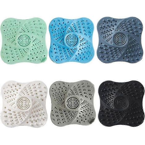 Lot de 6 cache-cheveux en silicone pour bonde de douche, évier de cuisine, baignoire et salle de bain - fghj (1/5)