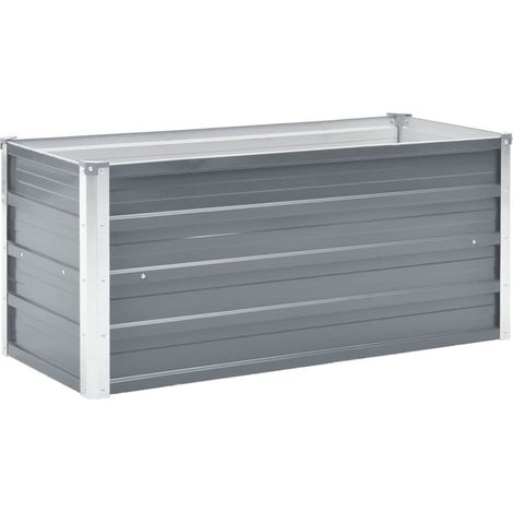 Garden Raised Bed Galvanised Steel 100x40x45 cm Grey vidaXL (1/7)