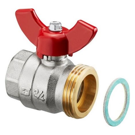 OVENTROP Robinet à boisseau sphérique à joint plat, pour collecteur de circuit de chauffage Multidis SH/SF/SFQ, DN 20, 1406383