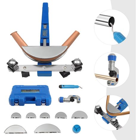 Cintreuse compacte manuelle 6–22 mm – 7 matrices – 90° de pliage – outil pour plomberie et chauffage domestique,Bleu (1/5)