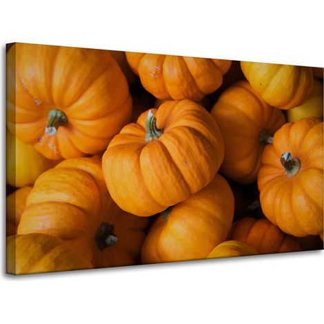 Leinwanddruck „Herbstliche Kürbisse für die Küche“, 100 x 60 cm