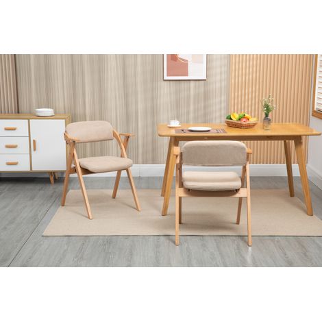 sedia pieghevole con braccioli imbottita compatta khaki OKMYHOME (1/5)