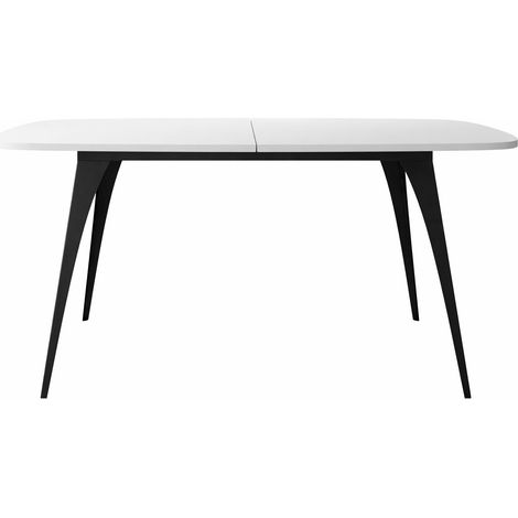 Mesa Oswego 131, Blanco, 76x90x160cm, Alargamiento, Aglomerado laminado, Metal