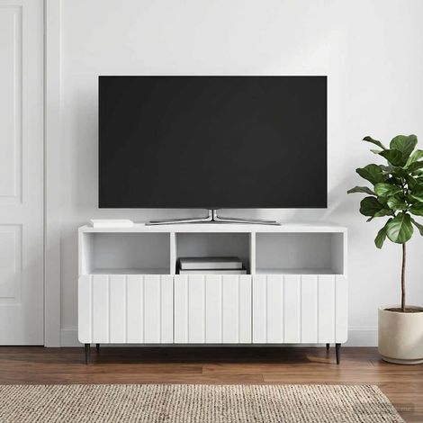 vidaXL TV Cabinet with Drawer White 102 x 34.5 x 50 cm Engineered Wood (1/5)
