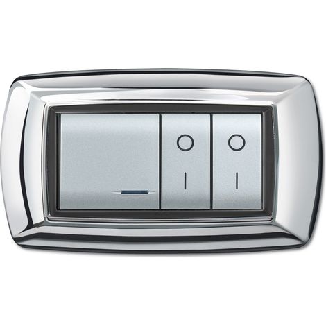 Placca placchetta per interruttore elettrico 4 Posti - Cromo ECL2984CR (1/2)