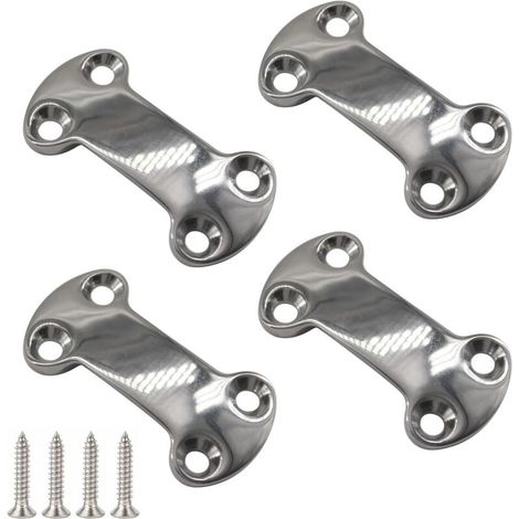 Piastre di montaggio per imbarcazioni in acciaio inox 304 – Set di 4, diametro 25 mm, finitura marina.