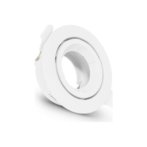 Support de spot fixation collerette par système 1/4 de tour Blanc - Ø90mm - Ø de perçage 70mm