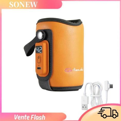 Sonew chauffe-lait Chauffe-biberon Orange multifonctionnel, Portable, multi-engrenages, chauffe-biberon pour voyage linge