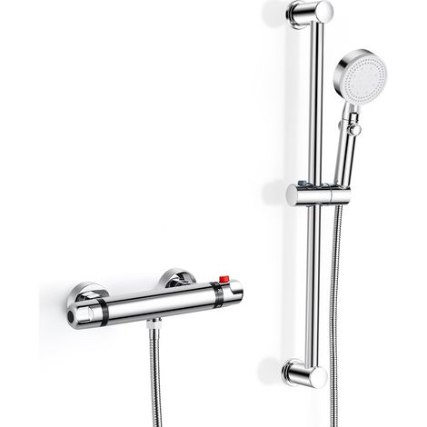 Ensemble de Douche avec Mitigeur Thermostatique avec Barre 635mm en Laiton (1/5)