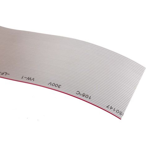 Câble en nappe RS PRO 40 voies 28 AWG, pas de 1.27mm, Gris, 5m ( Prix pour Bobine de 5 Mètres ) (1/2)