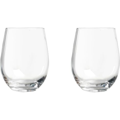 Verre A Vin Sans Pied - Cristal Sans Plomb 400 ml - Pour Vin Rouge Et Blanc - Lot De 2