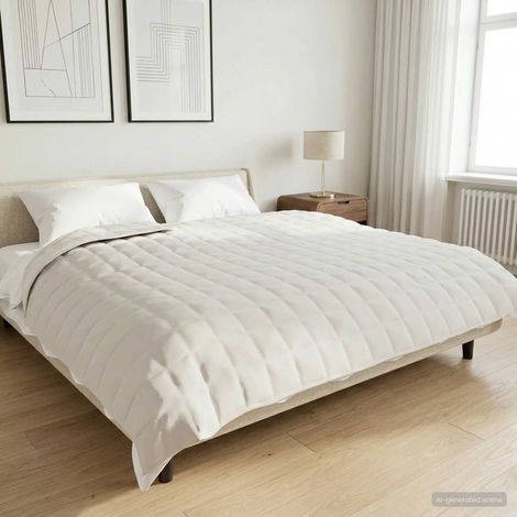 vidaXL Weighted Blanket White 235 x 290 cm 15 kg 100% Cotton 205T (1/5)
