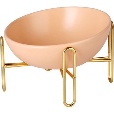 Gamelle en céramique pour chats et chiens - Gamelle surélevée pour chats avec support, orange