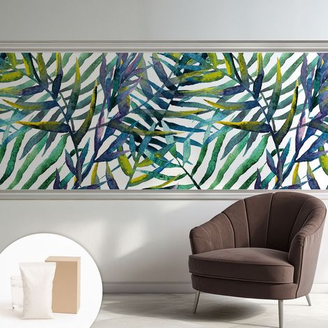 Papier peint intissé mural avec imprimé pour décoration pour salon pour chambre à coucher pour entrée Végétation exotique 250x104 cm (1/5)