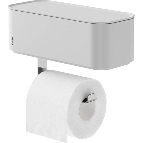 Porte-Rouleau Papier Toilette avec Boîte de Rangement Blanc (1/5)