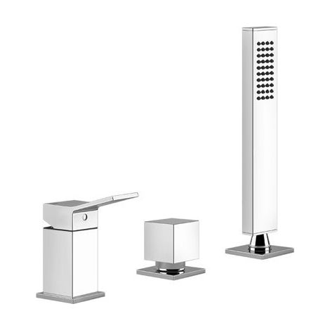 Gessi Rettangolo K, mitigeur bord de baignoire trois trous avec