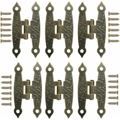 Green Mobility-Charnière pour meuble,20 Pièces Bronze Rétro Charnières Métal Style Rétro Pliantes avec Vispour Petite Boîte Caisse Meuble Retro Porte (1/4)