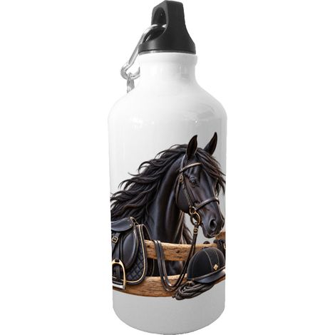 Gourde équitation 500 ml cheval noir cadeau cavalière cavalier (1/3)