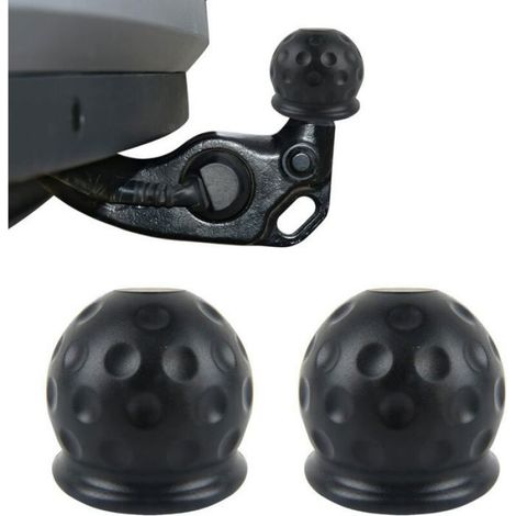 Cache-boule d'attelage universel pour voiture – protection remorque, noir, 2 pièces (1/4)