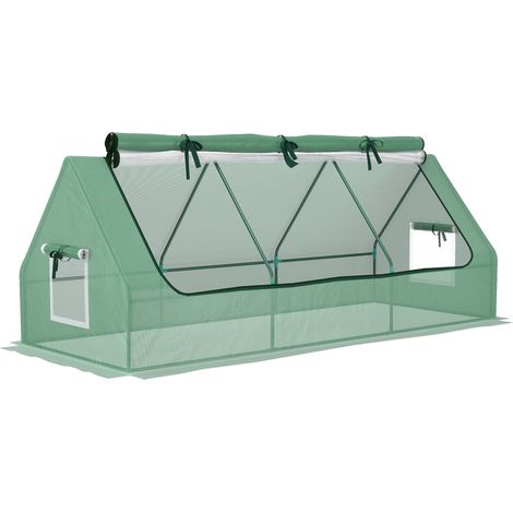 Serra Piccola 240x90x90 cm con 2 Finestrelle Laterali e Finestra Centrale in Acciaio PE e PP Verde (1/5)