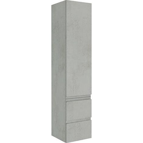 Colonne série MBO 1 porte 2 tiroirs, chene gris pierre butée droite, 350x1625x370mm (1/5)