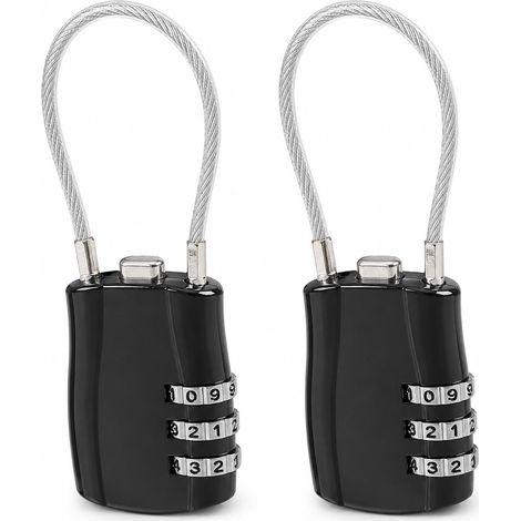 Cadenas Code 3 Chiffres, Valise Avion en Métal Exterieur, Lot de 2, pour Casier Gym Valise, Serrure de Casier, Résistant à la Corrosion et Facile à Utiliser (1/5)