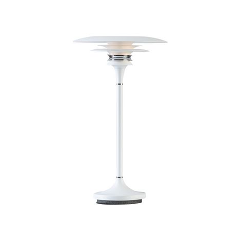 Diablo DaVinci 20cm Lampe de Table Moderne Blanc Plat, Interrupteur sur Cordon 1x G9