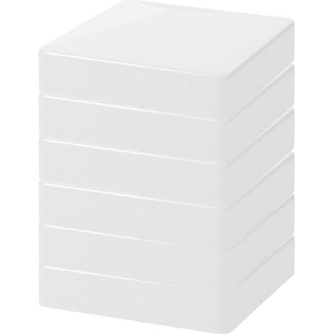 6 white Pyramidenpfostenkappen aus PVC für Zaunpfosten