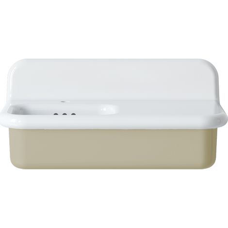 Asymmetrisches Retro-Waschbecken aus Keramik, 80 cm – True Colors Lite – Yuta (1/4)