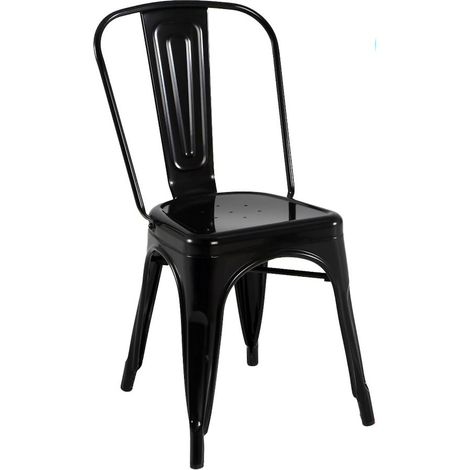 Silla metal negra pack 4 unidades (1/2)