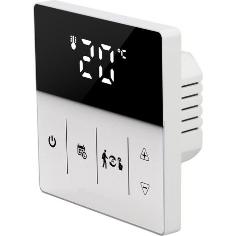 Intelligentes WLAN-Thermostat mit digitalem Touchscreen, Sprachsteuerung und Smartphone-App, 90–240 V, schwarz-weiß, für Zuhause (1/5)