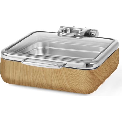 Chafing dish induction de luxe Madeira GN 2/3 avec couvercle en verre - Finedine (1/4)