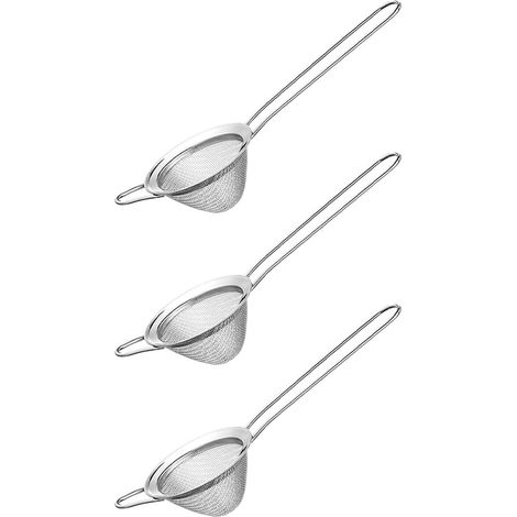 3X Petite Passoire en Acier Inoxydable à Fines, Mini Passoire à Cocktail pour Cocktails, Thé, Herbes, Café et (1/5)