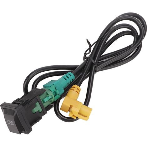 Câble adaptateur USB AUX noir antidérapant pour autoradio MK5 MK6 RCD510 RNS315 RCD300+, remplacement résistant (1/5)