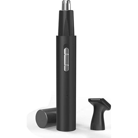 Coupe-poils nez et oreilles noir, tondeuse professionnelle 2-en-1 sans douleur, rechargeable USB, étanche, usage sec et humide, sûre et facile à nettoyer, pour homme et femme (1/5)