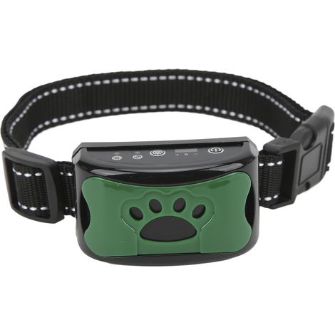 Collier anti-aboiement pour chien rechargeable par USB, étanche, à vibrations et sons automatiques réglables (vert) (1/5)