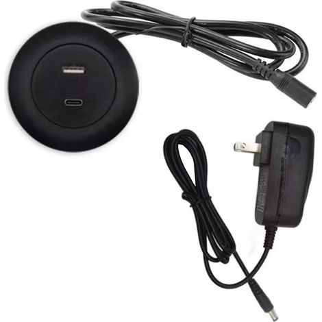 Chargeur USB de bureau à 2 ports avec port intégré pour ordinateur portable et téléphone, charge rapide