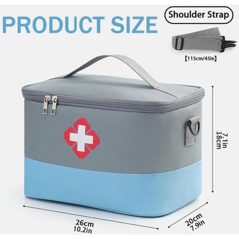 Trousse de Secours Vide, Étanche Sac de Médecine Portable, Trousse de Médecine Sac d'urgence de Grande Capacité (1/4)