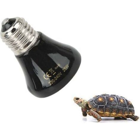 25W Ceramic Heating Bulb - Infrared Emitter for Reptiles and Amphibians - E27 Interface - Long Lifespan (1/5)