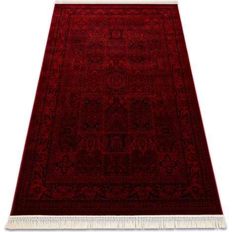 ORIENT 5365 tappeto bordeaux / nero Cornice, orientale, con frange red 180x270 cm