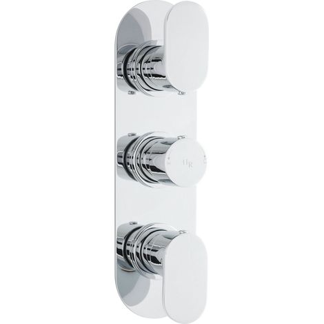 Hudson Reed Reign Round Concealed Shower Valve Triple Handle - Chrome (1/5)