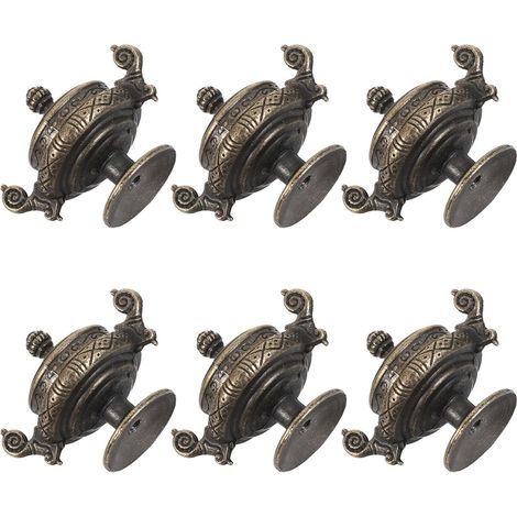 Lot de 6 Mini Poignées Vintage en Alliage de Zinc Forme Encensoir Nuages Porte-tiroir Élégantes pour Chambre et Salle de Bain Installation Facile (1/5)
